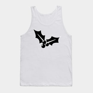 Christmas Mistletoe - Black and White 2 Tank Top